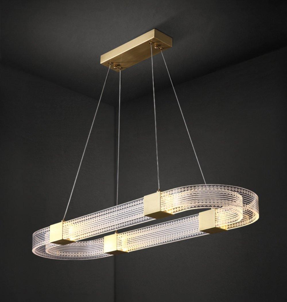 Parallel Ring LED Chandelier L 33.5″ x W 9.8″ x H 2″ / L 85cm x W 25cm x H 5cm / Warm white Chandelier