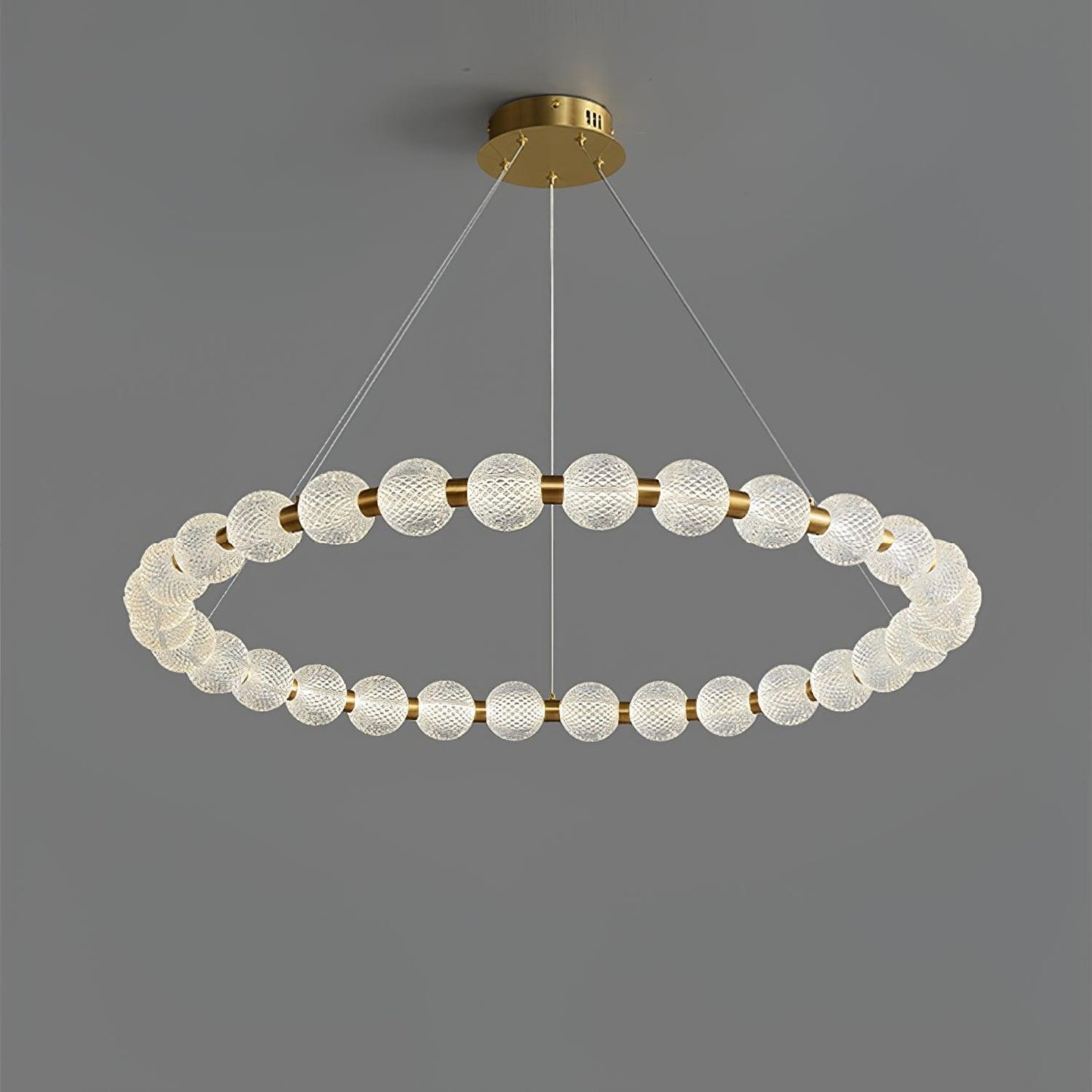 Pearl Chandelier ∅ 38.5″ x H 3.1″ / Dia 98cm x H 8cm / Brass / Warm White Chandelier