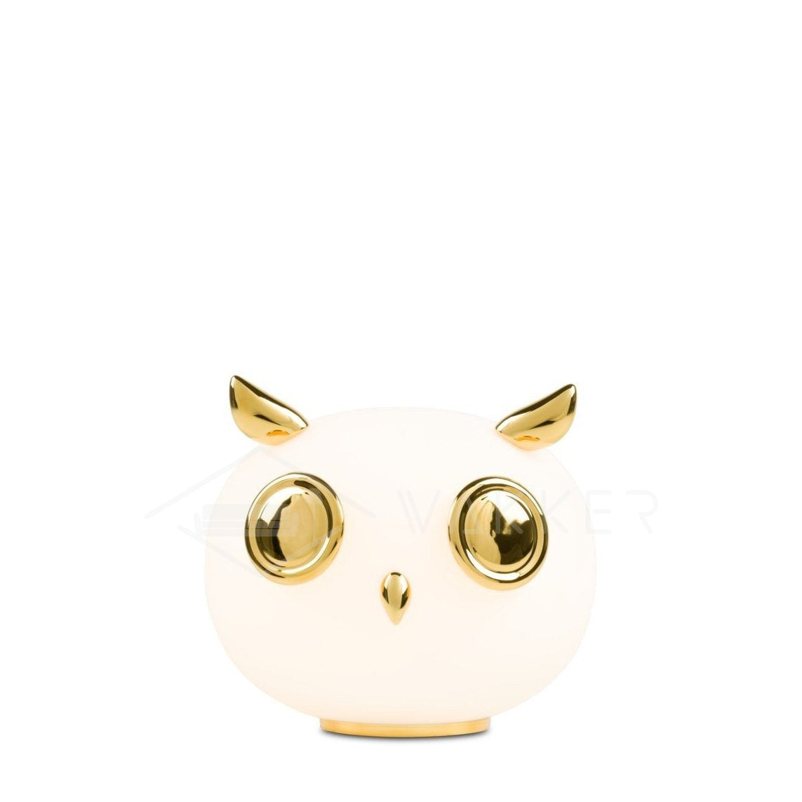 Pet Desk Light Owl: ∅ 9.5″ x H 8.3″ / Dia 24cm x H 21cm / Gold + White / US plug Table lamp