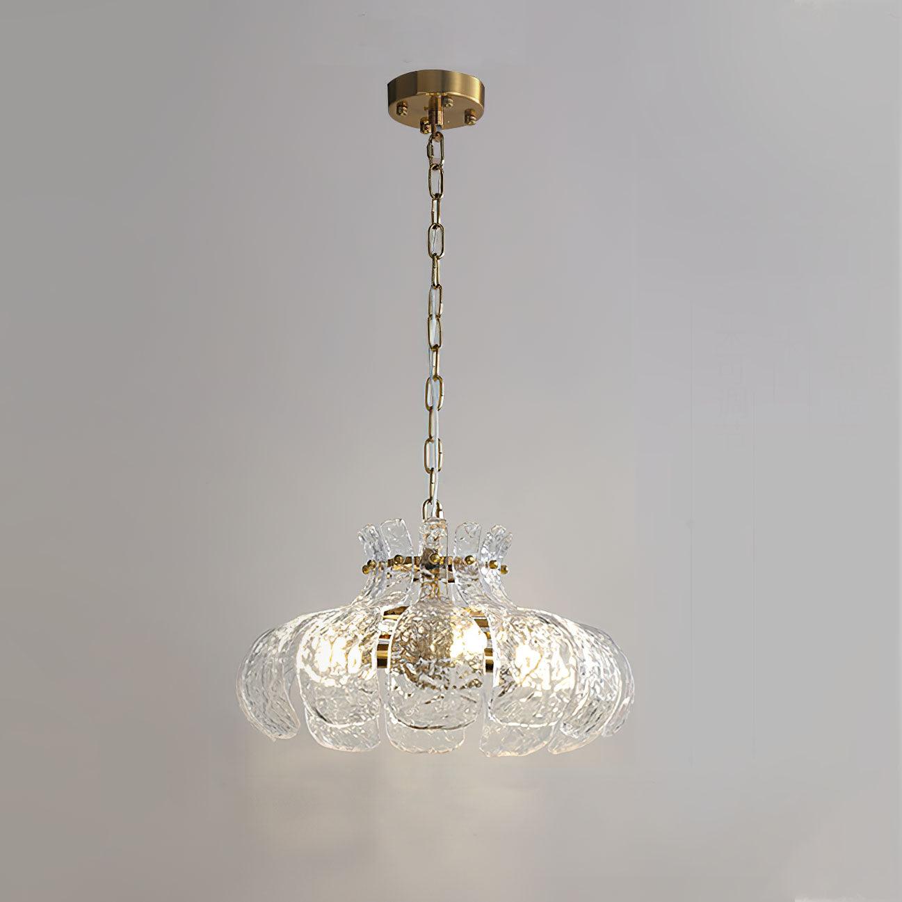 Petal Ice Pendant Light ∅ 19.7″ x H 9.8″ / Dia 50cm x H 25cm / Brass & Clear Pendant light