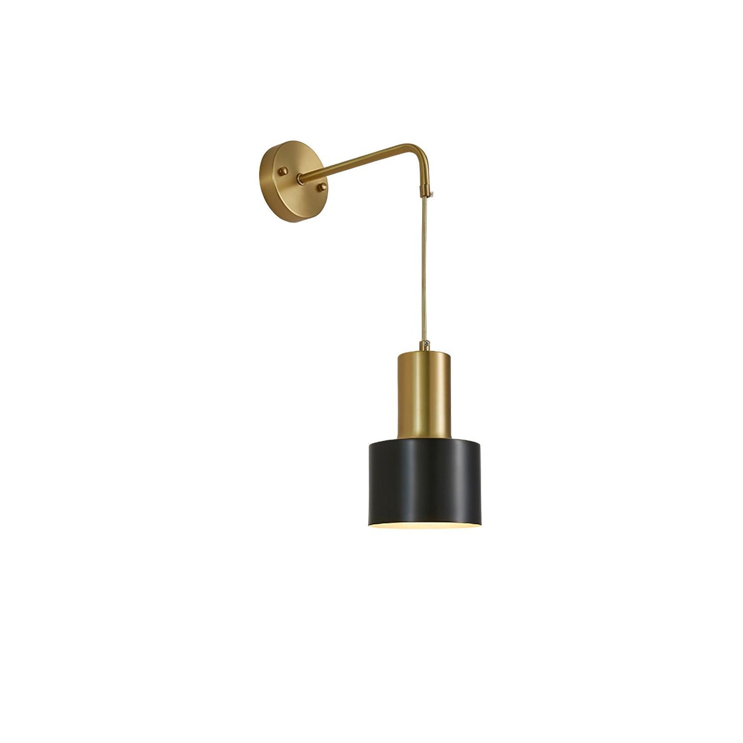 Pino Single Wall Lamp ∅ 4.7″ x H 17.7″ / Dia 12cm x H 45cm / Black & Brass Wall lamp