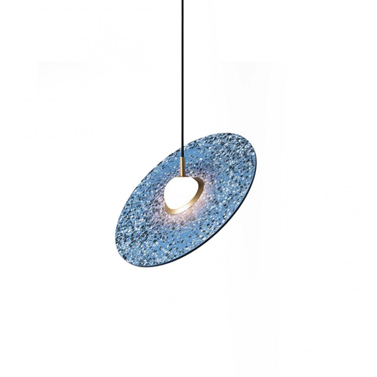 Planet Pendant Lamp ∅ 15.8″ x H 5.9″ / Dia 40cm x H 15cm / Blue Terrazzo Pendant light