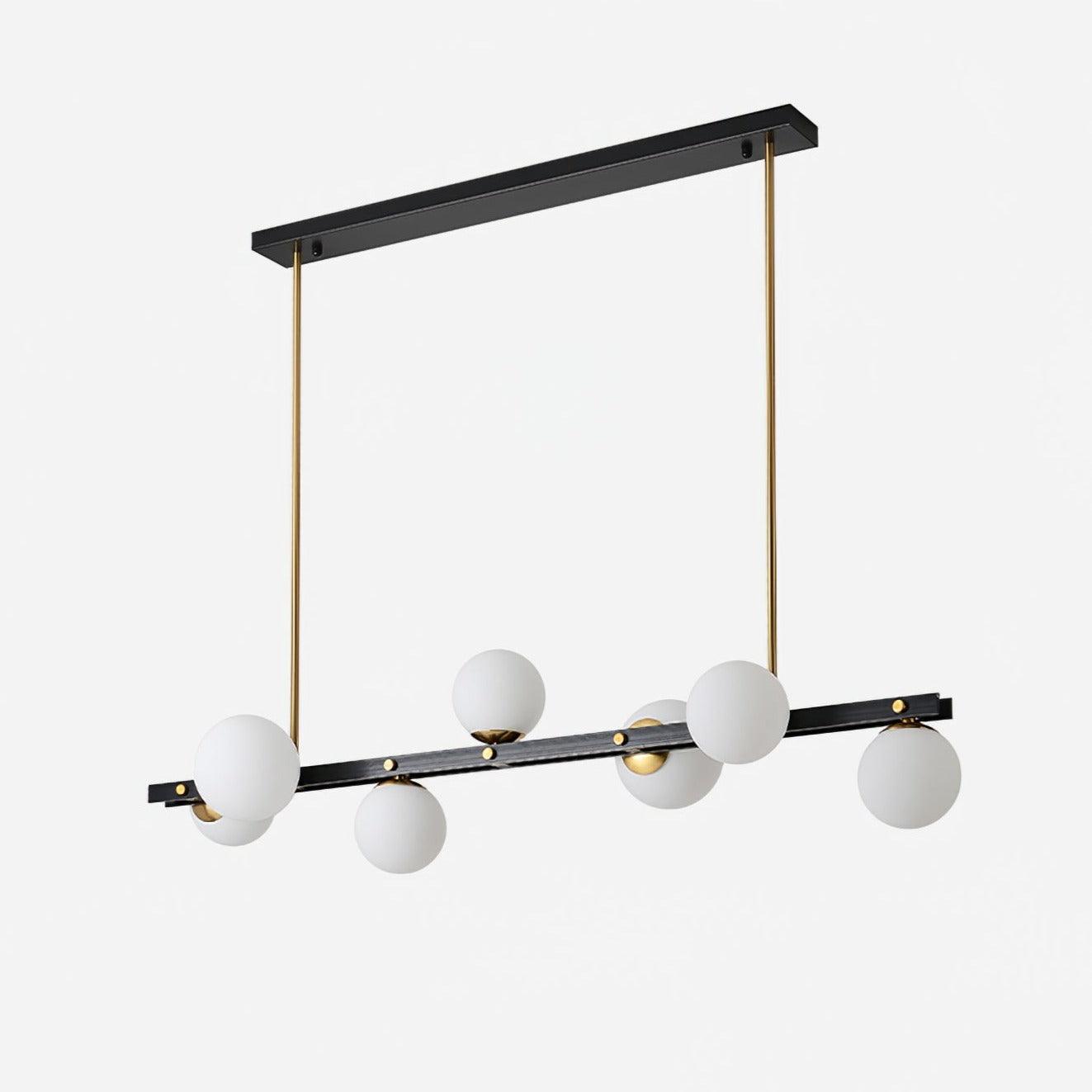 Planeta Pendant Lamp L 46″ x H 11″ / L 117cm x H 28cm / Brass + Black Pendant light