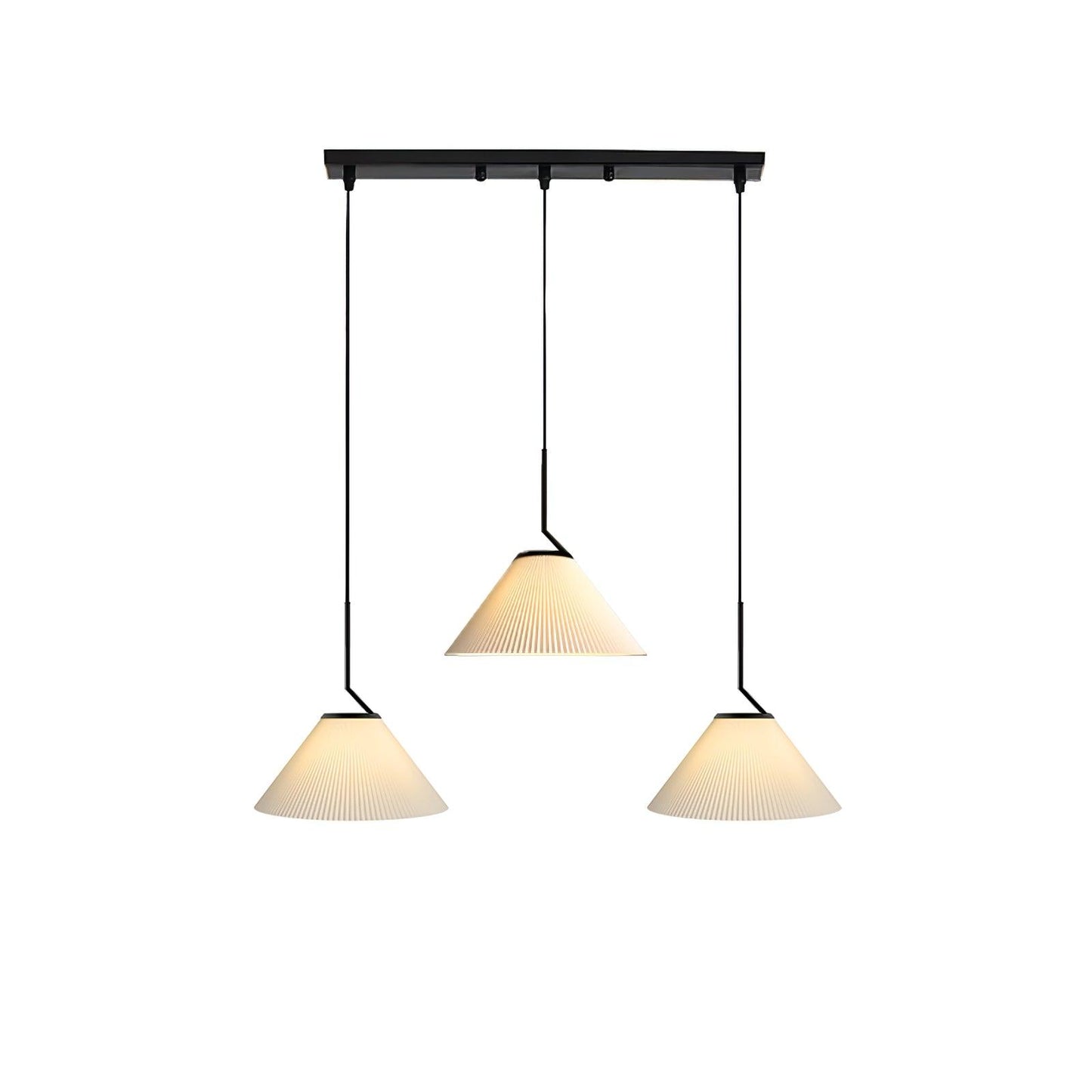 Pleated Skirt Pendant Light 3 Head Long canopy ∅ 39.4″ x H 59.1″ / Dia 100cm x H 150cm / Black & Beige Pendant light