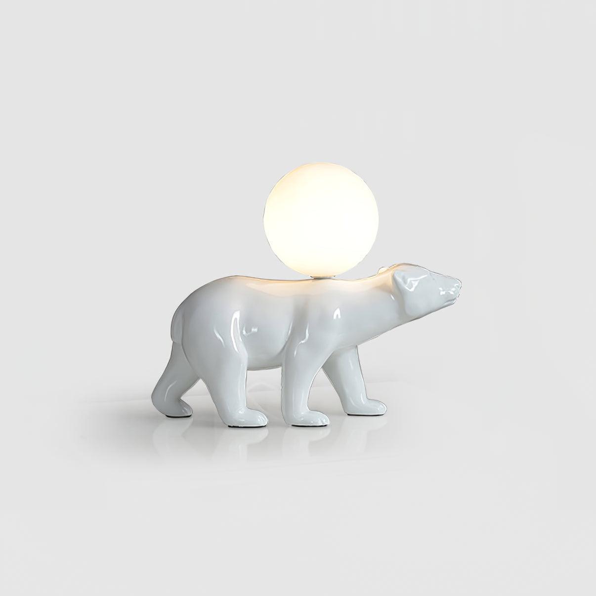 Polar Bear Table Lamp Model B: ∅ 16.5″ x H 12.9″ / Dia 42cm x H 33cm / White / US plug Table lamp