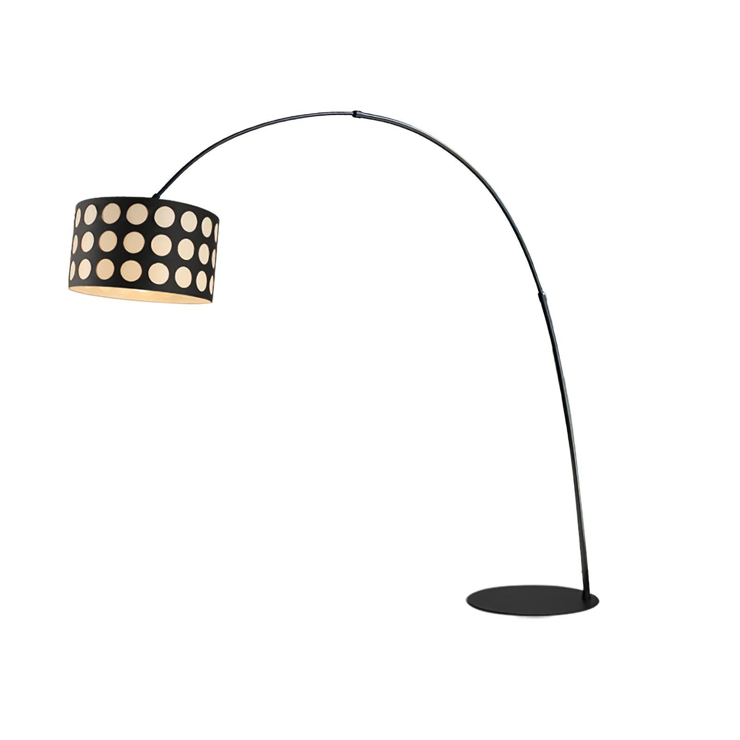 Polka Arc Fabric Floor Lamp ∅ 19.7″ x H 70.9″ / Dia 50cm x H 180cm / Black & White / US Plug Floor lamp