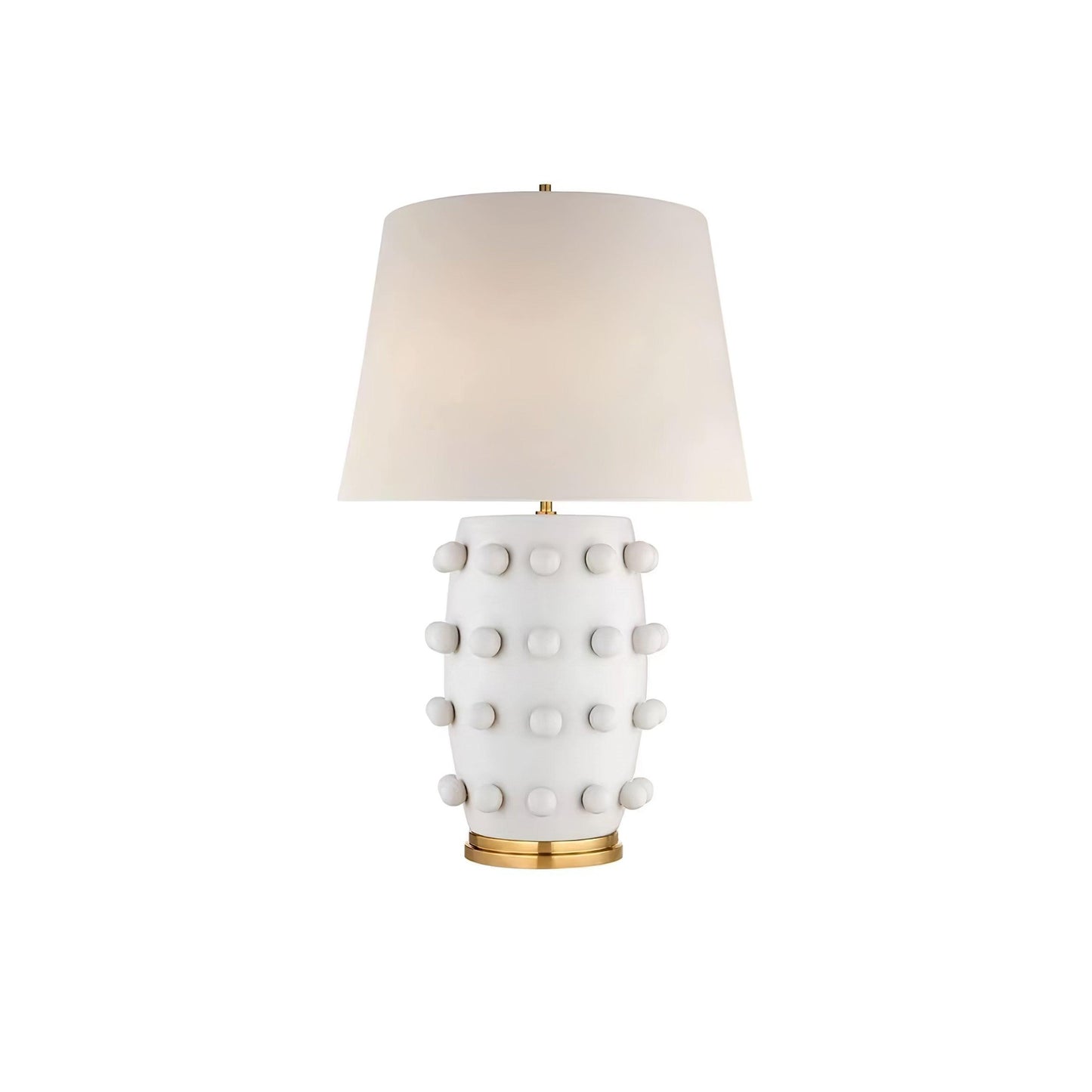 Polka Dot Porcelain Table Lamp ∅ 17″ x H 27″ / Dia 43cm x H 68cm / White & White & Gold / US Plug Table lamp