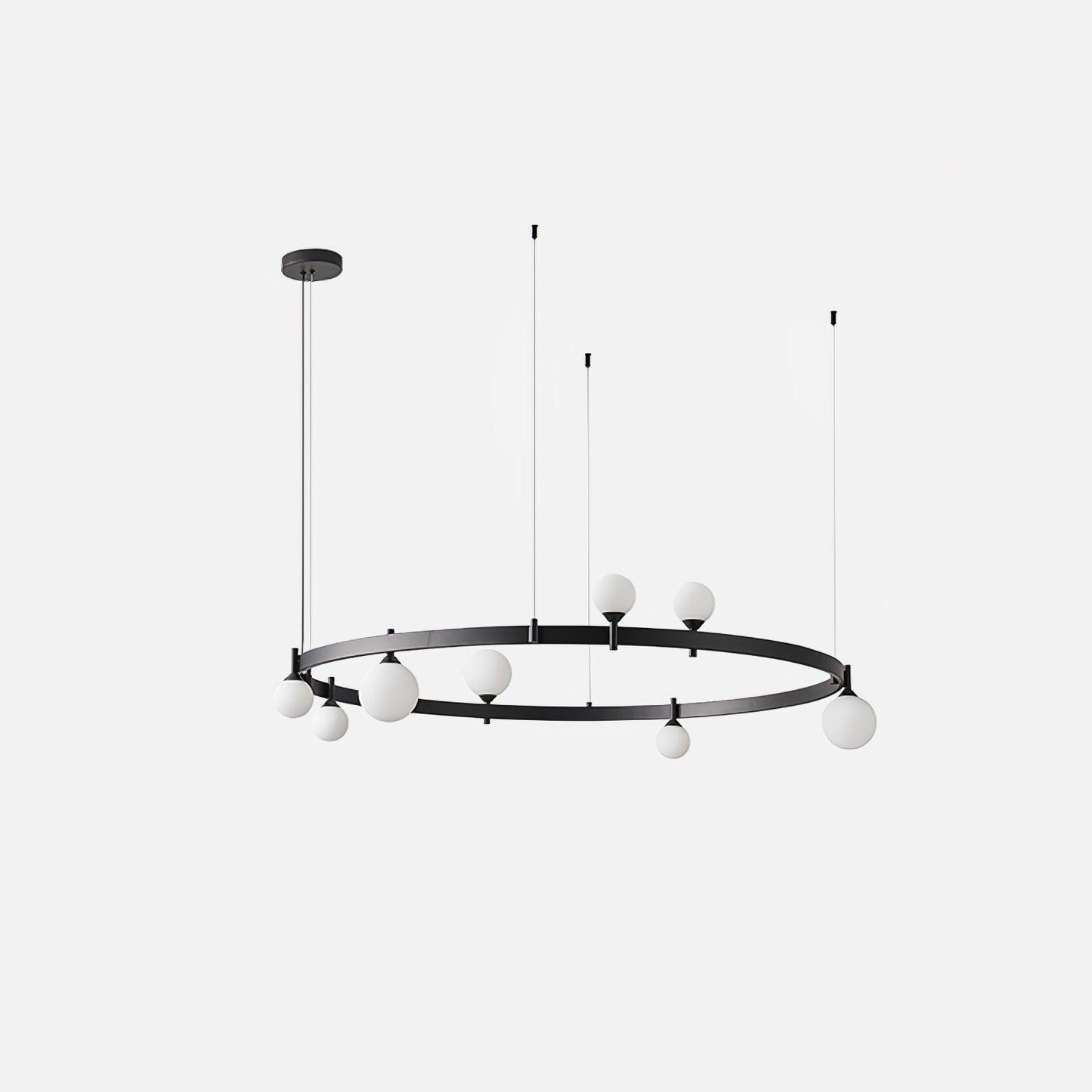 Pomi Round Chandelier ∅ 40.2″ x H 9.8″ / Dia 102cm x H 25cm / Black & White Chandelier