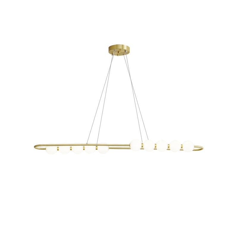 Pearl Chain Pendant Lamp ∅ 47.2″ x H 5.9″ / Dia 120cm x H 15cm / Brass & White / Warm Light Pendant light
