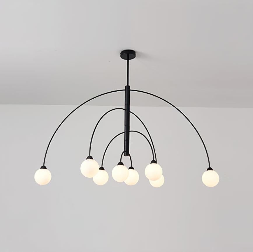 Prescott Chandelier 8 heads ∅ 39.4″ x H 15.7″ / Dia 100cm x H 40cm / Black Chandelier
