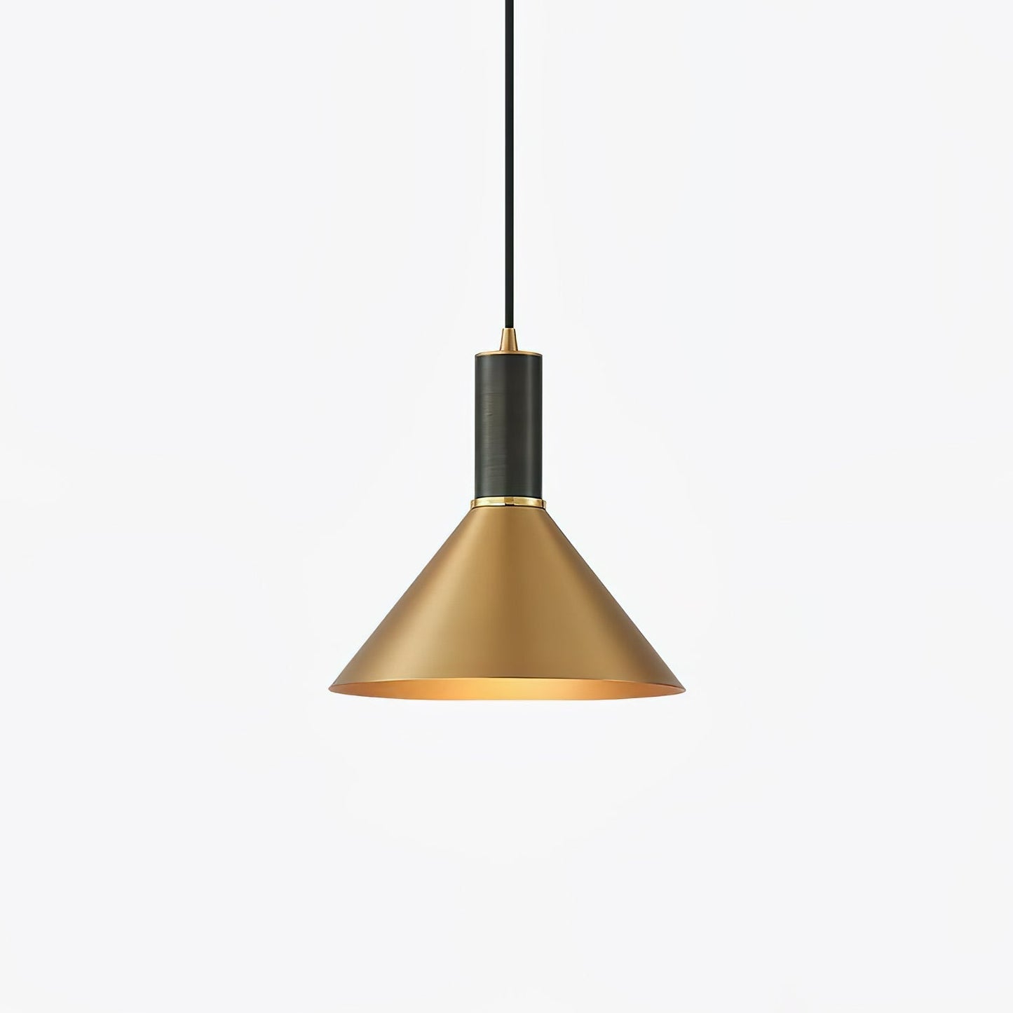 Cone Pendant Lamp ∅ 9.4″ x H 7.9″ / Dia 24cm x H 20cm / Brass & Black Pendant light