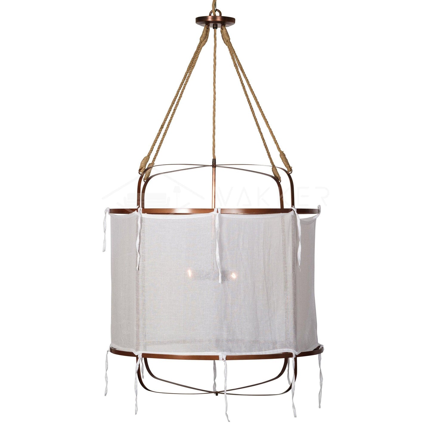 Provence Linen Pendant Light ∅ 15.7″ x H 15.7″ / Dia 40cm x H 40cm / Copper & White Pendant light