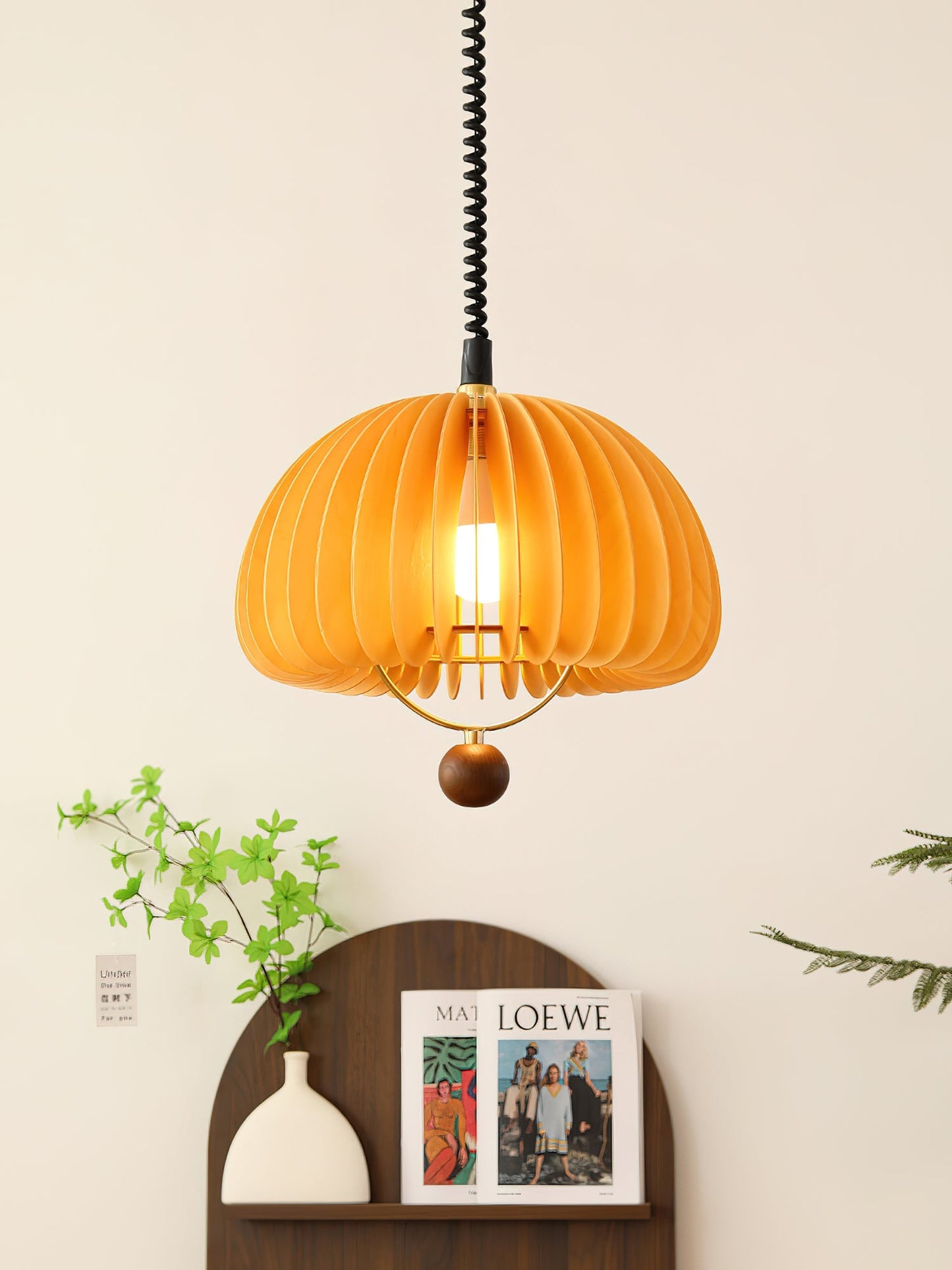Pumpkin Adjustable Pendant Light ∅ 17.7″ x H 17.7″ / Orange Pendant light