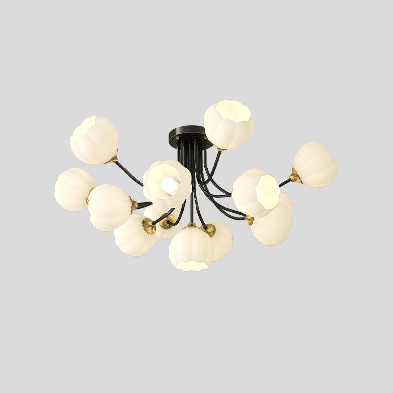 Pumpkin Brass Ceiling Lamp 13 heads ∅ 37.4″ x H 17.7″ / Dia 95cm x H 45cm / Black & White Ceiling lamp