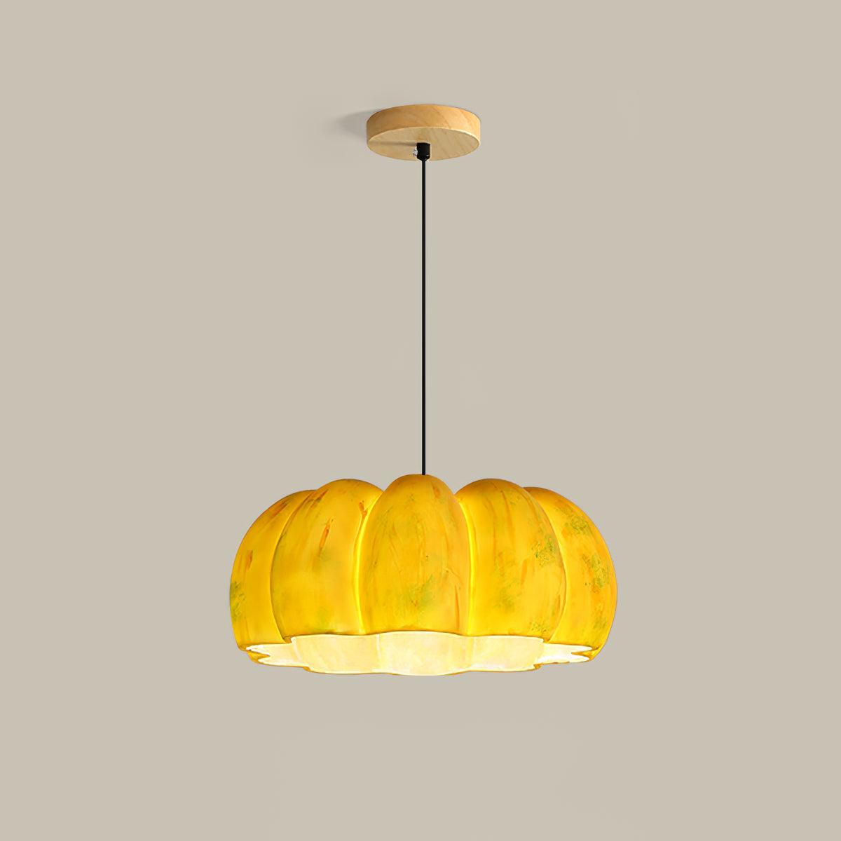 Pumpkin Pendant Light ∅ 16.5″ x H 9.8″ / Dia 42cm x H 25cm / Yellow Pendant light
