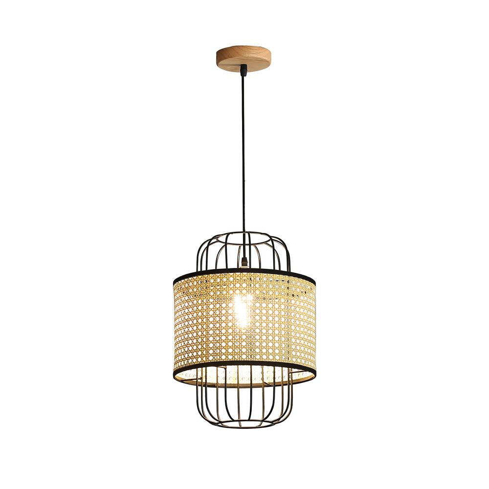 Rattan Aru Pendant Lamp ∅ 15.7″ x H 19.7″ / Dia 40cm x H 50cm / Natural rattan & Black Pendant light