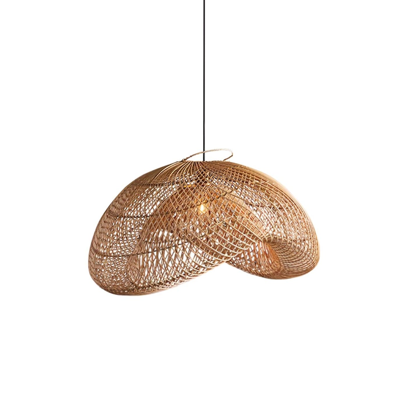 Rattan Wave Pendant Light ∅ 23.6″ x H 12.2″ / Dia 60cm x H 31cm / Natural rattan Pendant light