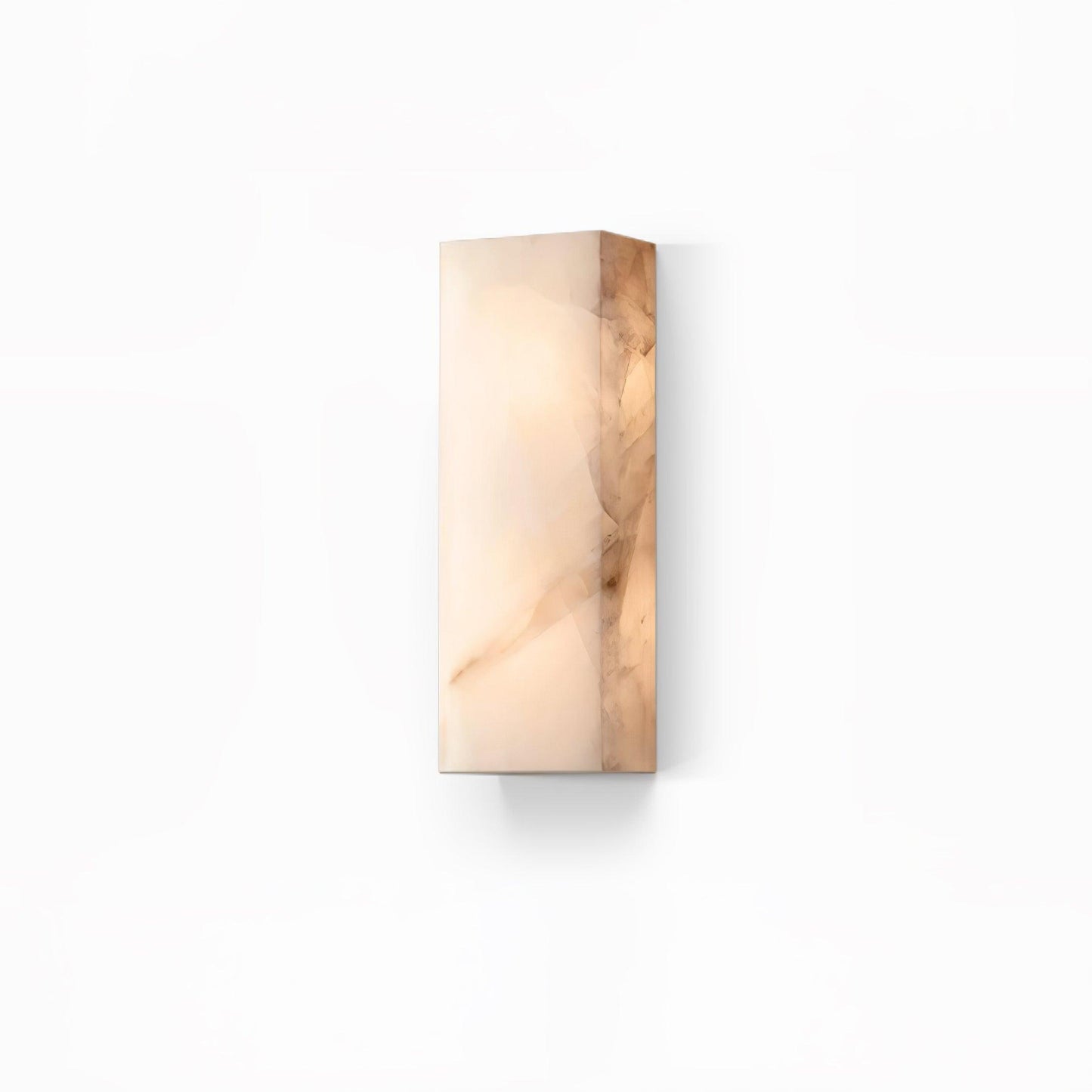 Rectangular Alabaster Wall Sconce L 6.3″ x W 3.9″ x H 25.6″ Set Of 2 / White / Warm Light Wall lamp