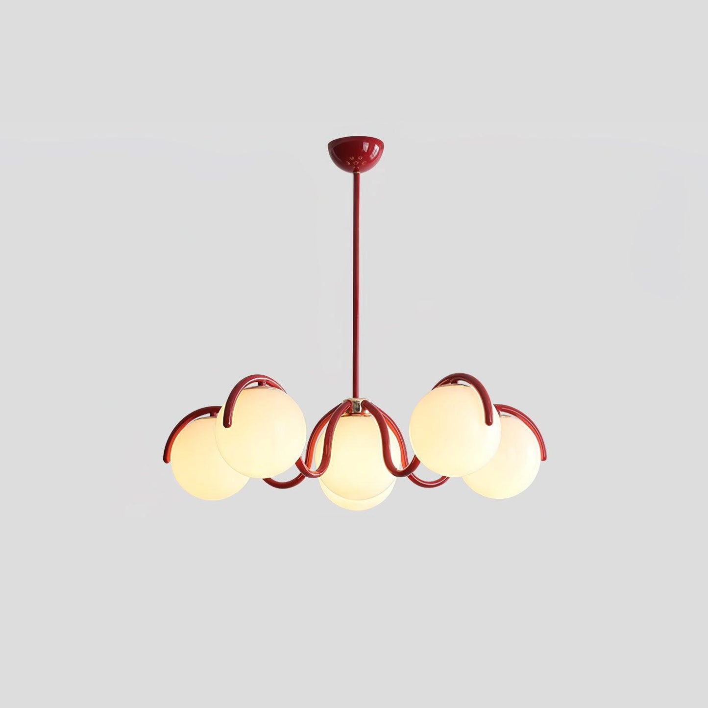 Reedway Curve Linear Chandelier ∅ 27.2″ x H 7.9″ / Dia 69cm x H 18cm / Red & White Chandelier