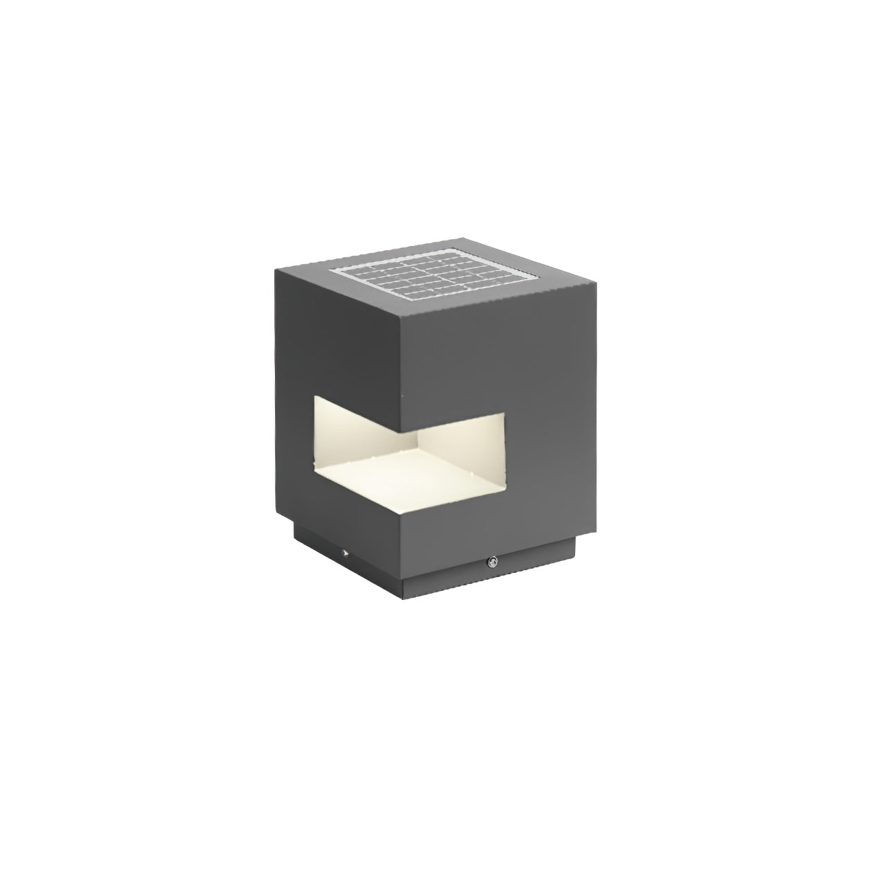 Regular Cube Post Outdoor Light L 7.3″ x W 7.3″ x H 7.9″ / L 18.5cm x W 18.5cm x H 20cm / Model B: Solar-Powered