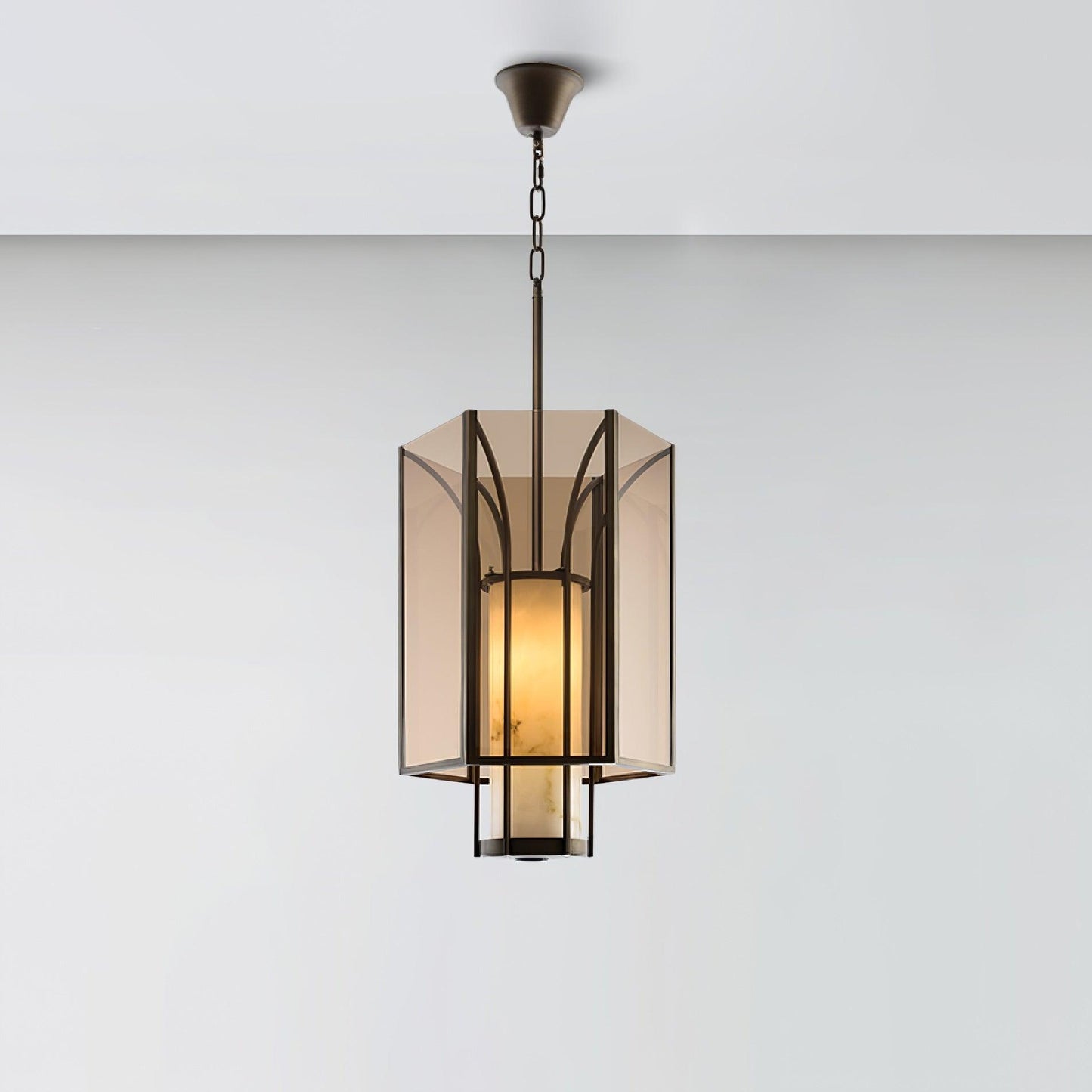 Remy Pendant Lamp ∅ 19.6″ x H 37.4″/ Dia 50cm x H 95cm / Black & Amber Pendant light