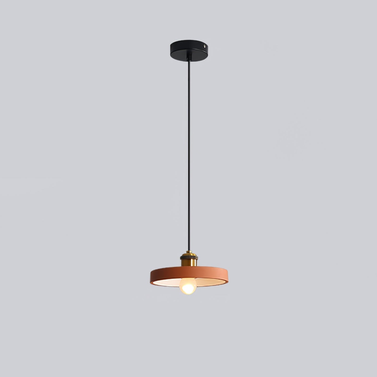 Resin Geometric Pendant Lamp Model D ∅ 7.9″ x H 3.5″ / Dia 20cm x H 9cm / Orange Pendant light
