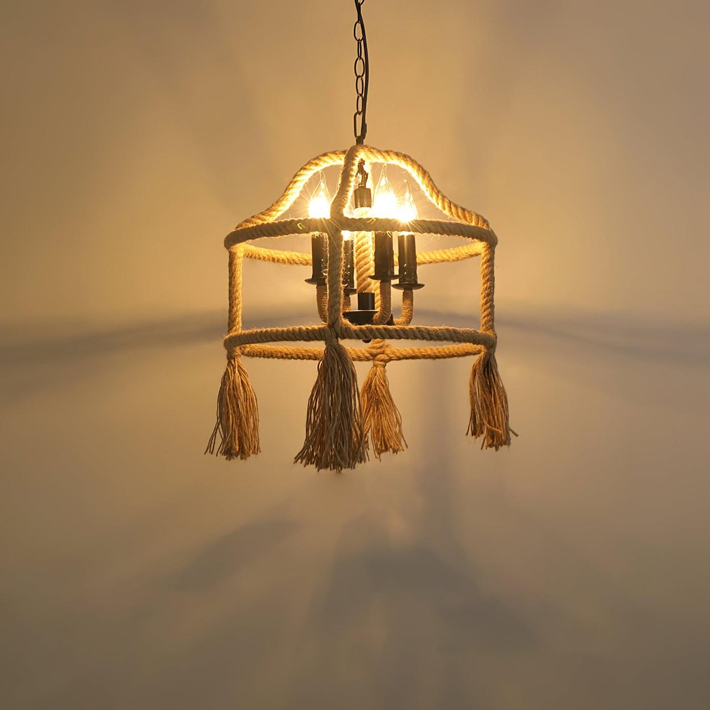 Retro Hemp Rope Exquisite Pendant Light Model K ∅ 15.7″ x H 21.7″ / Dia 40cm x H 55cm / Natural rattan Pendant light