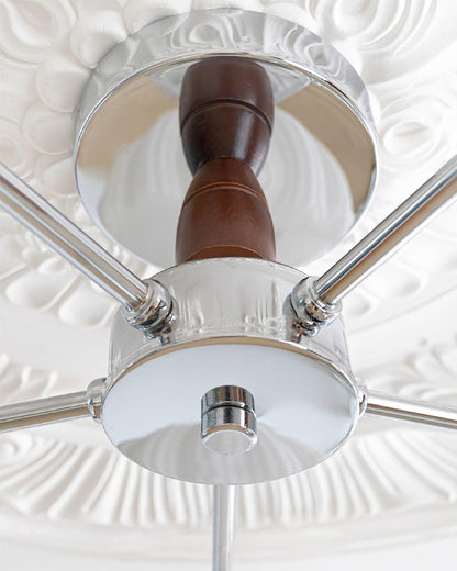 Ribbed Walnut Ceiling Lamp