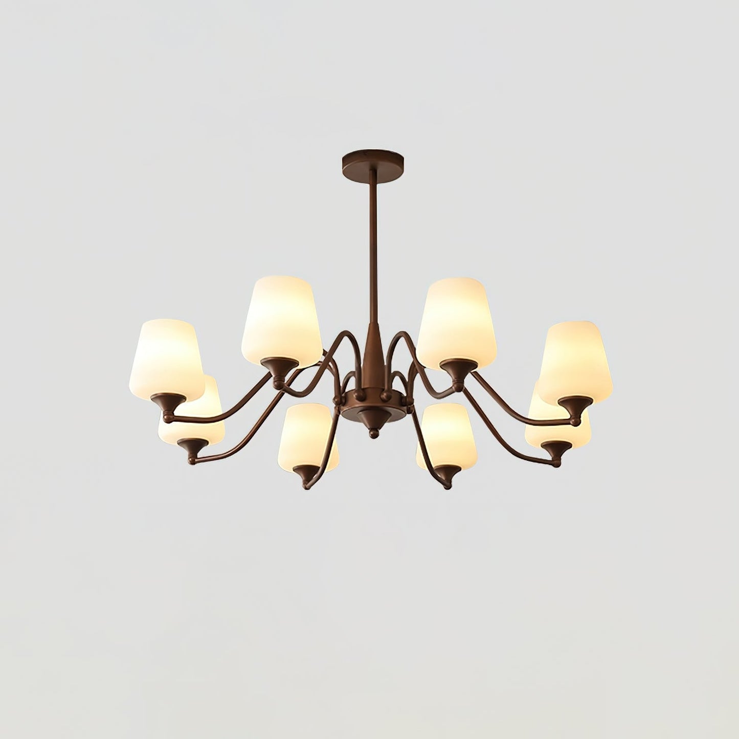 Ridge Chandelier 8 heads ∅ 35.4″ x H 20.5″ / Reddish brown Chandelier