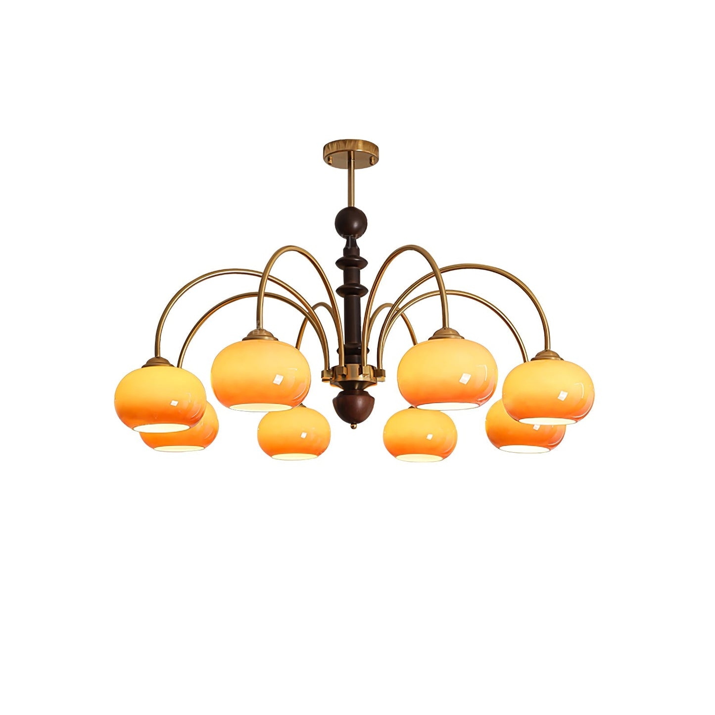 Ripe Persimmon Chandelier 8 heads ∅ 43.3″ x H 23.6″ / Walnut Color & Gold Chandelier