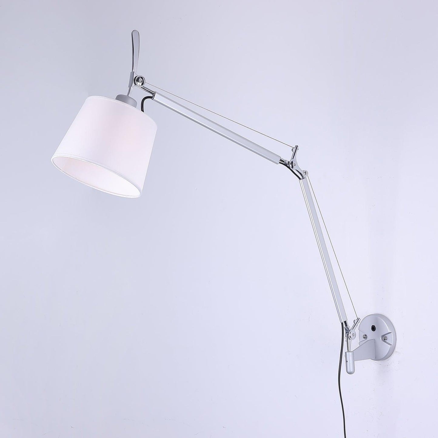 Rocker Modern Design Wall Lamp ∅ 7.9″ x H 9.4″ / Dia 20cm x H 24cm Set of 2 / Fog Silver Color & White / US Plug Wall