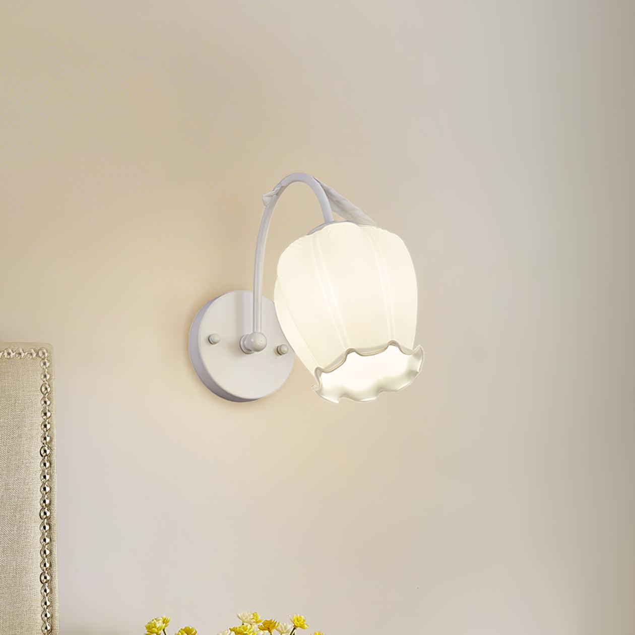 Rococo Wall Lamp ∅ 7.8″ x H 12.5″/ Dia 20cm x H 32cm / White Wall lamp