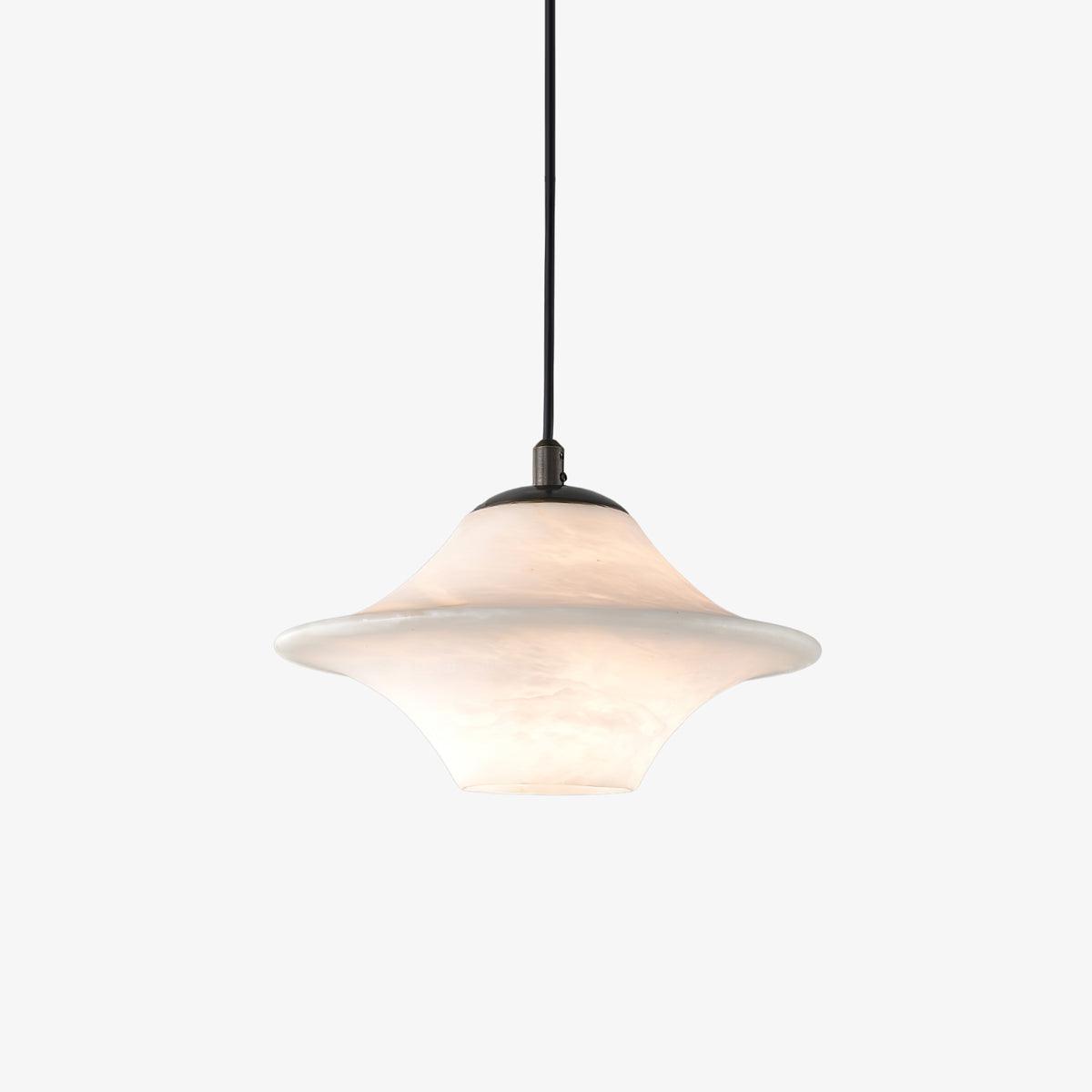 Saucer Alabaster Pendant Light ∅ 8.7″ x H 5.5’’ / Dia 22cm x H 14cm / Black & White Pendant light