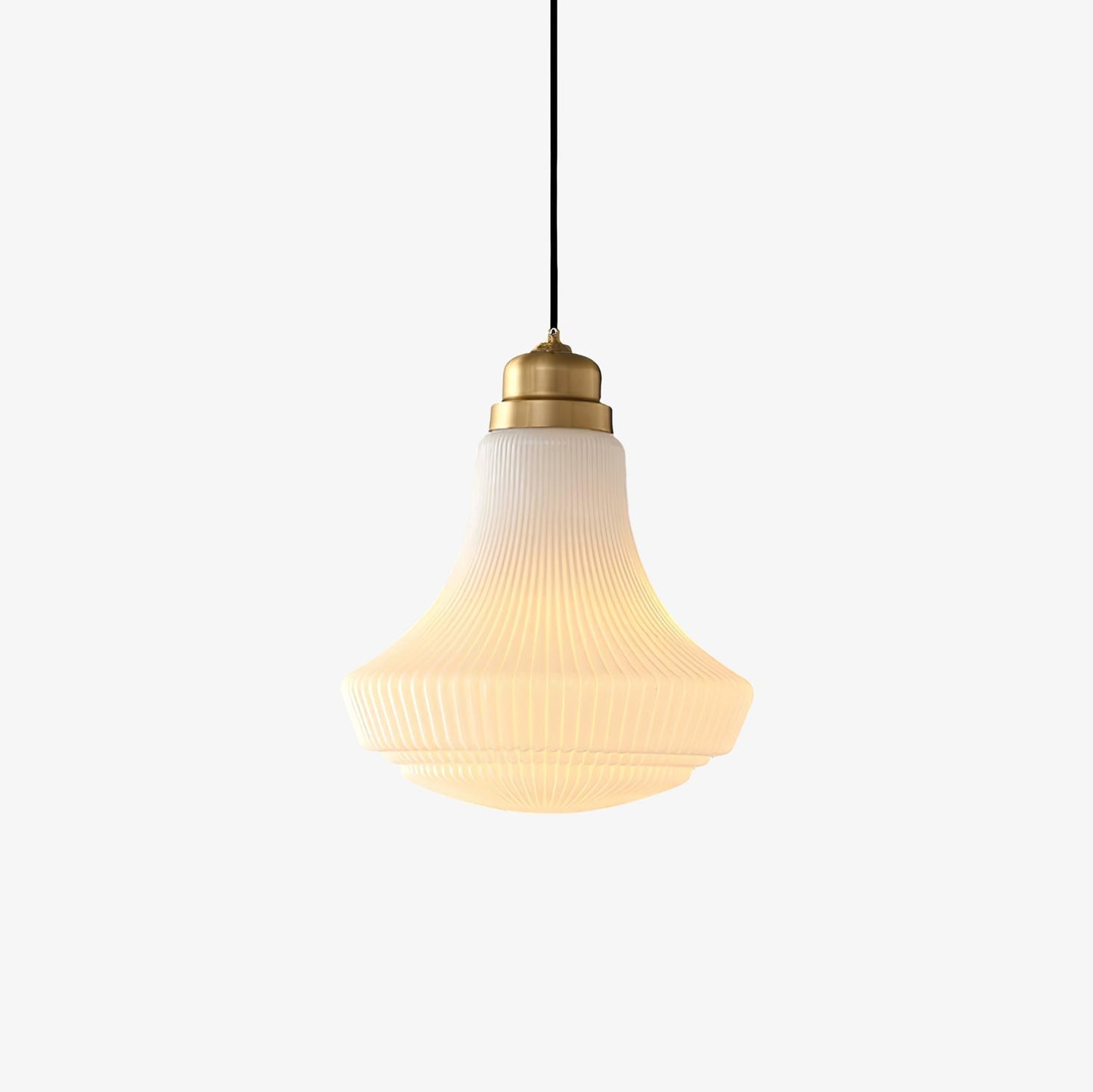 Schoolhouse Pendant Light ∅ 11.8″ x H 13.8″ / Dia 30cm x H 35cm / Brass + White Pendant light