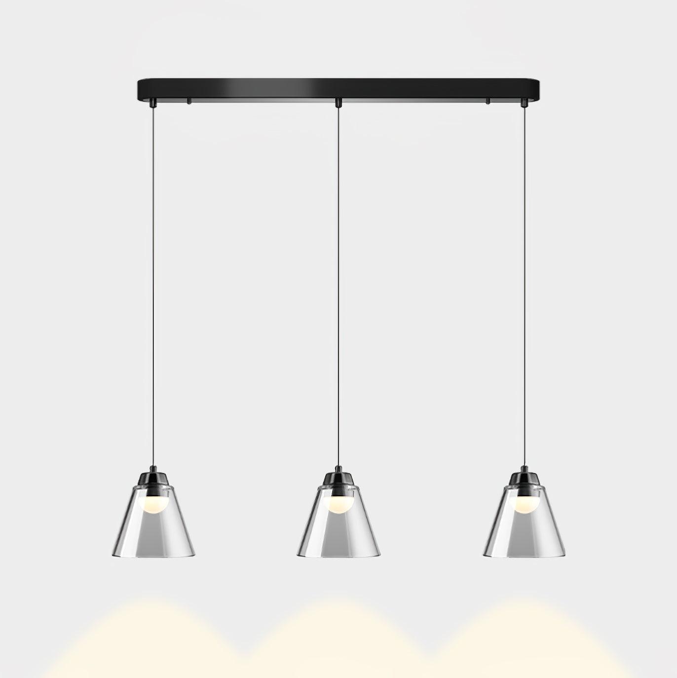 Sculptural Glass Pendant Lamp ∅ 34.6″ x H 59″ / Dia 88cm x H 150cm / Black & Clear / Warm Light Pendant light