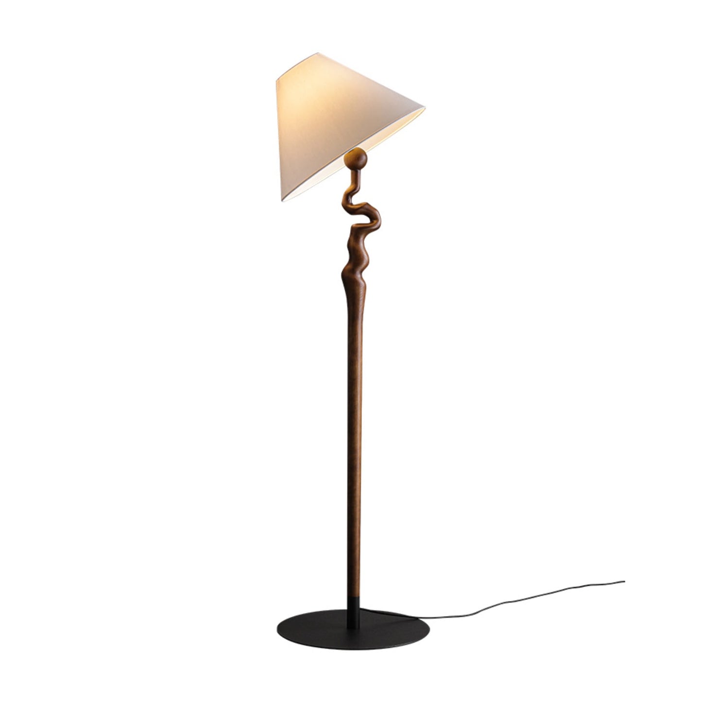 Serpentine Twist Floor Lamp ∅ 19.7″ x H 67.7″ / Walnut Color / US Plug Floor lamp