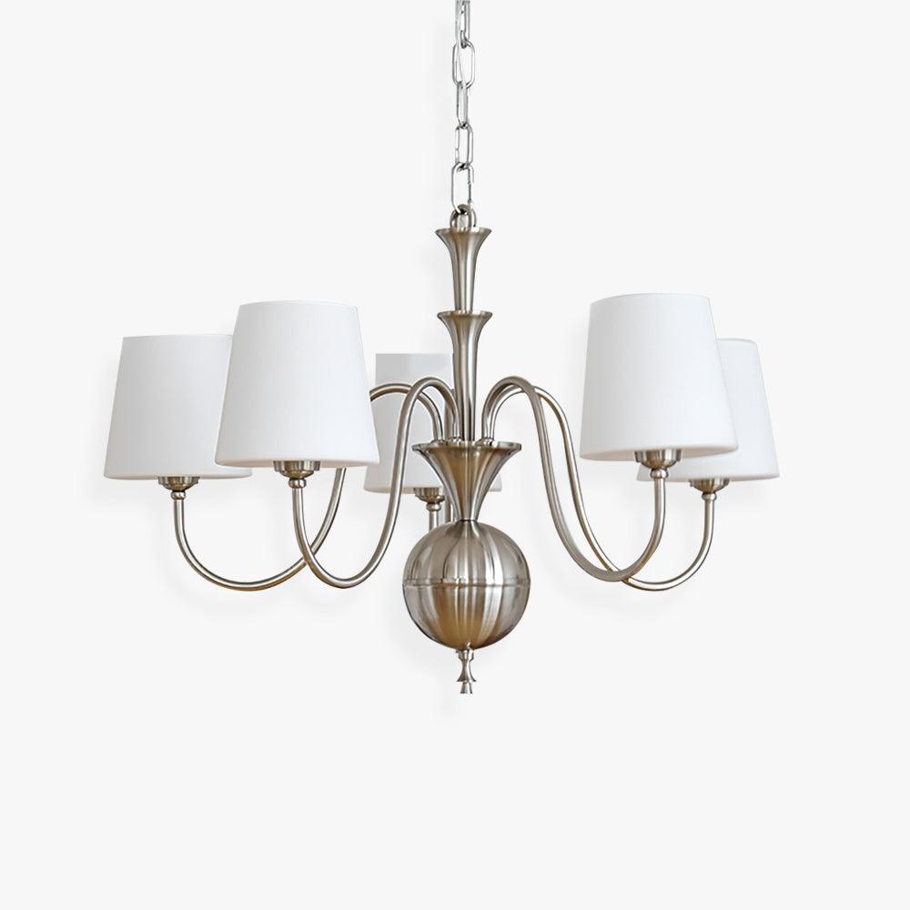 Shabby Chandelier ∅ 23.6″ x H 16.9″ / Dia 60cm x H 43cm / Chrome & White Chandelier
