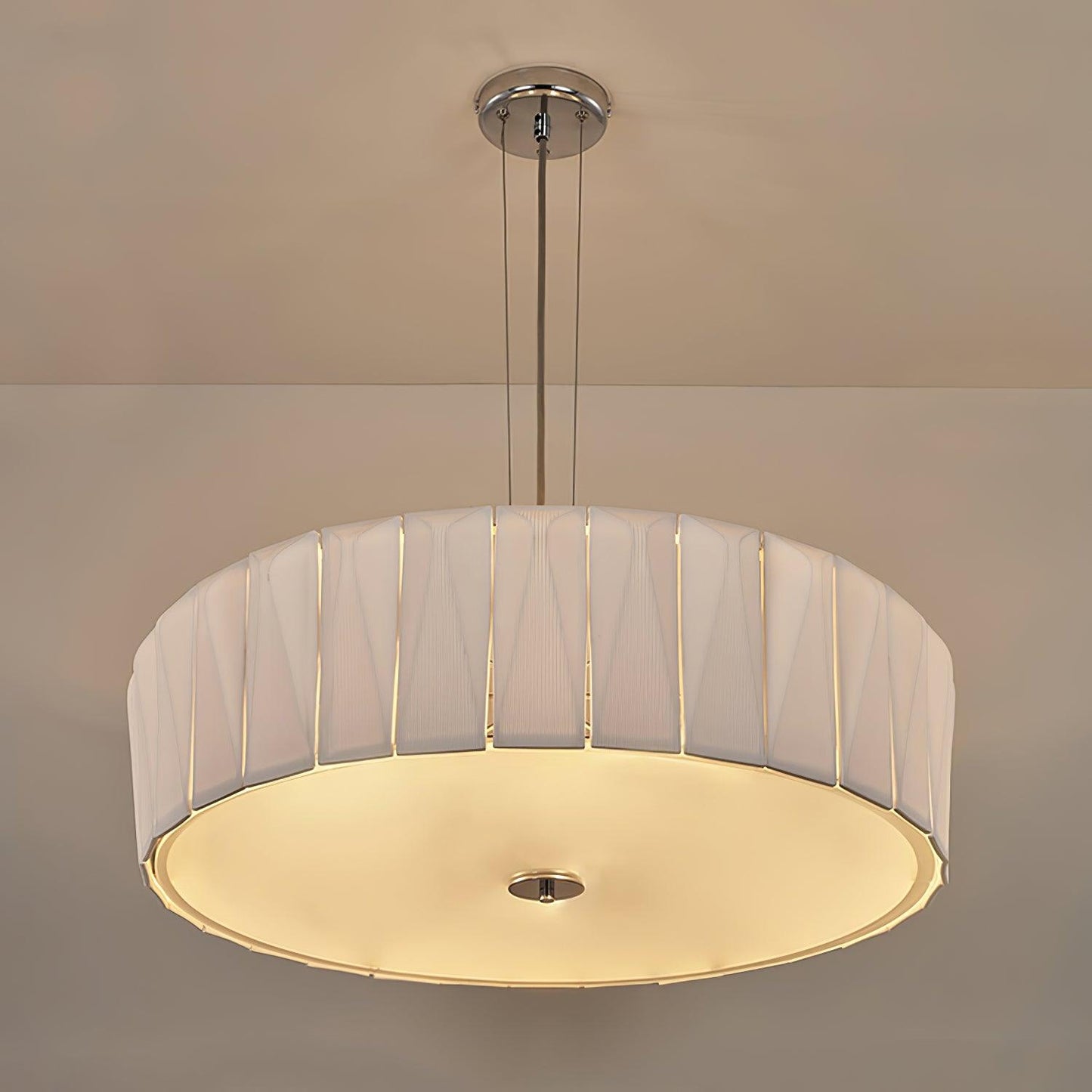 Shard Chandelier ∅ 40.6″ x H 7.5″ / Dia 103cm x H 19cm / Chrome & White Pendant light