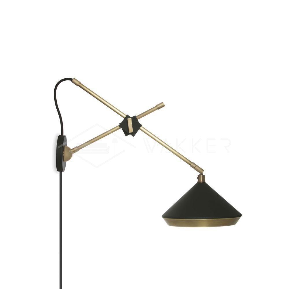 Shear Plug-in Wall Light ∅ 18″ X H 15.8″ / Dia 46cm X H 40cm / Copper Plating & Matte Black / US Plug Wall lamp