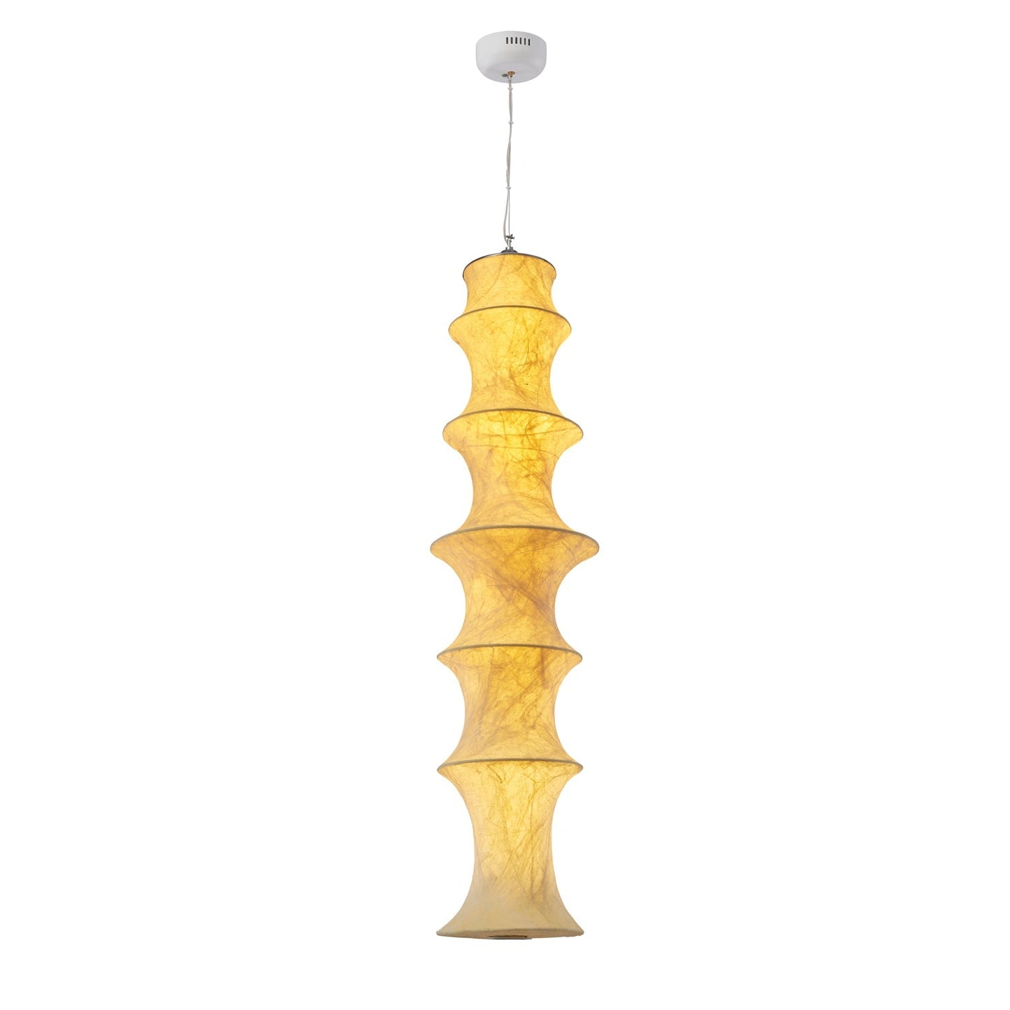 Silk Falkland Pendant Lamp ∅ 11.8″ x H 49.6″ / Dia 30cm x H 126cm / White / Warm Light Pendant light