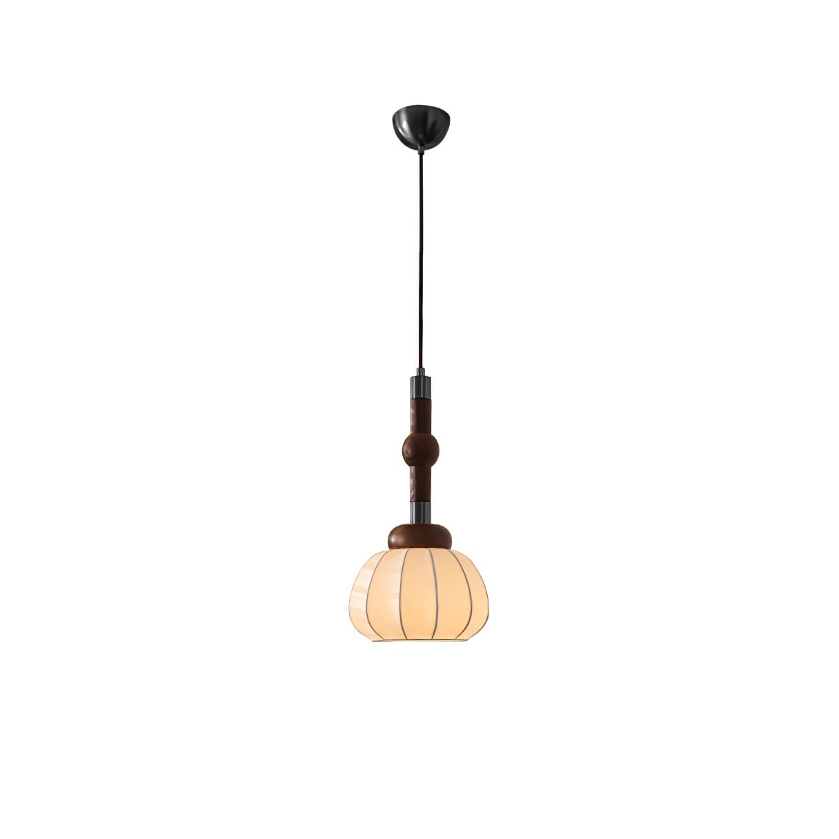 Silk Globe Pendant Lamp ∅ 7.9″ x H 13.8″ / Dia 20cm x H 35cm / Black & Walnut Color & White Pendant light