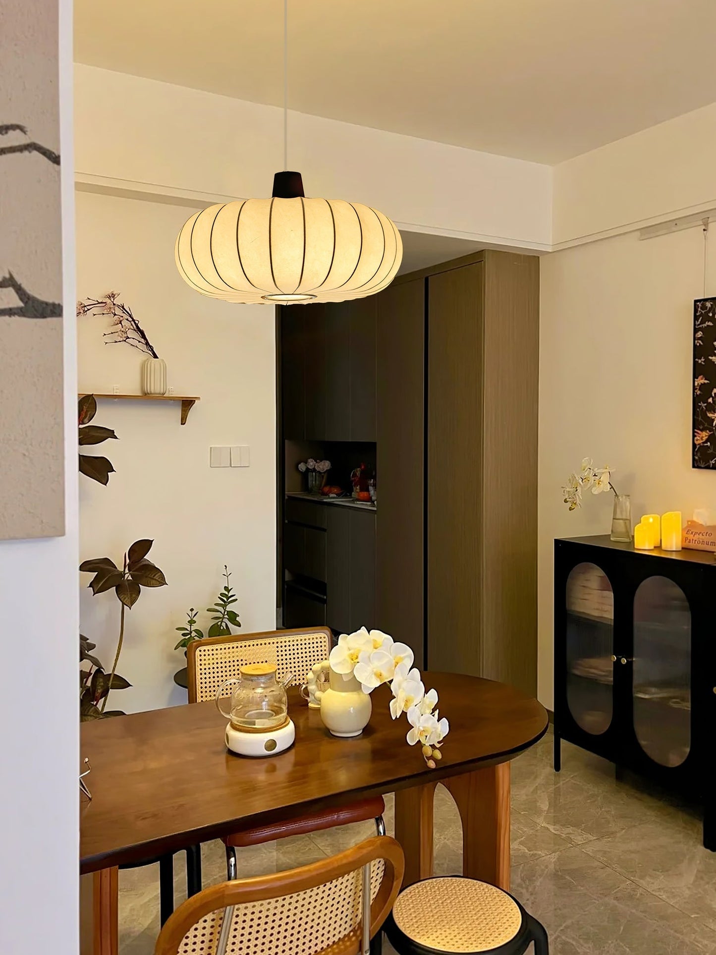 Silk Lantern Pendant Light ∅ 19.7″ x H 11.8″ / White Pendant light