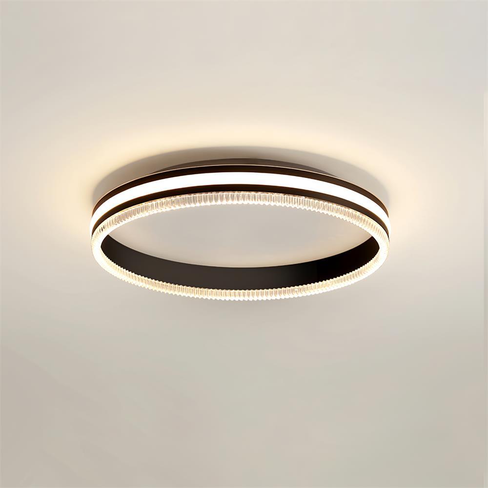 Simple Acrylic Ring Ceiling Light ∅ 19.7″ x H 3.1″ / Dia 50cm x H 8cm / Black / Warm light Ceiling lamp
