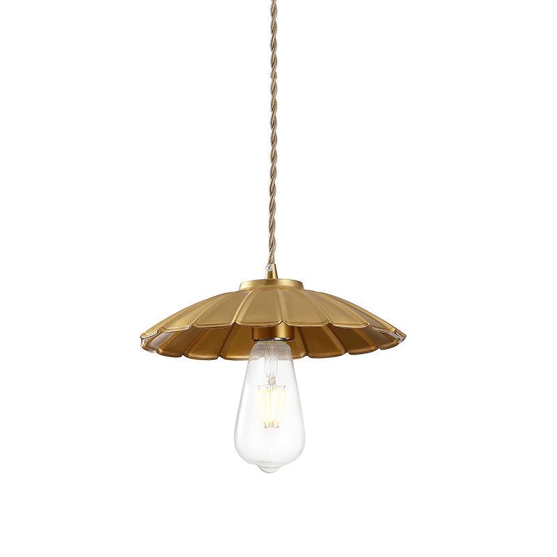 Sleek Flat Pendant Lamp ∅ 9.4″ x H 4.3″ / Dia 24cm x H 11cm / Brass Pendant light