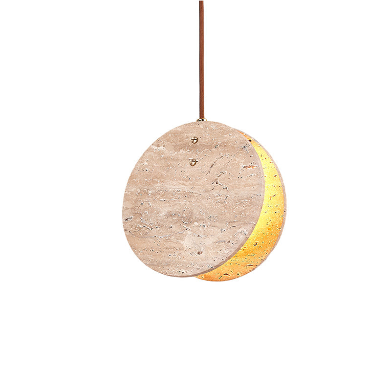Solstice Stone Pendant Light ∅ 7.9’’ x H 7.9’’ / Yellow Travertine pendant Lamp
