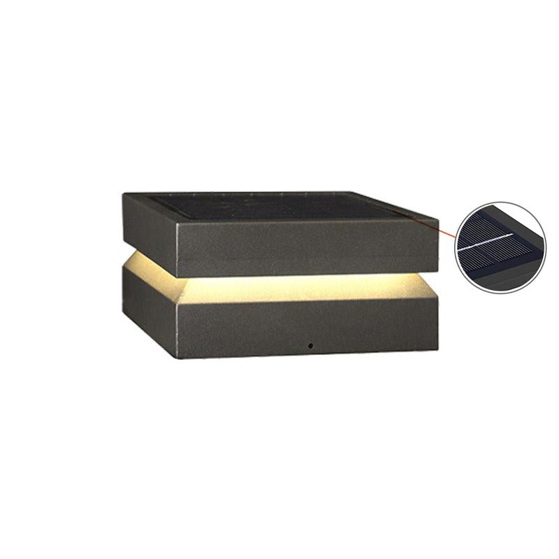 Square Post Outdoor Light L 15.7″ x W 15.7″ x H 5.9″ / L 40cm x W 40cm x H 15cm / Model B: Solar-Powered Version / Warm