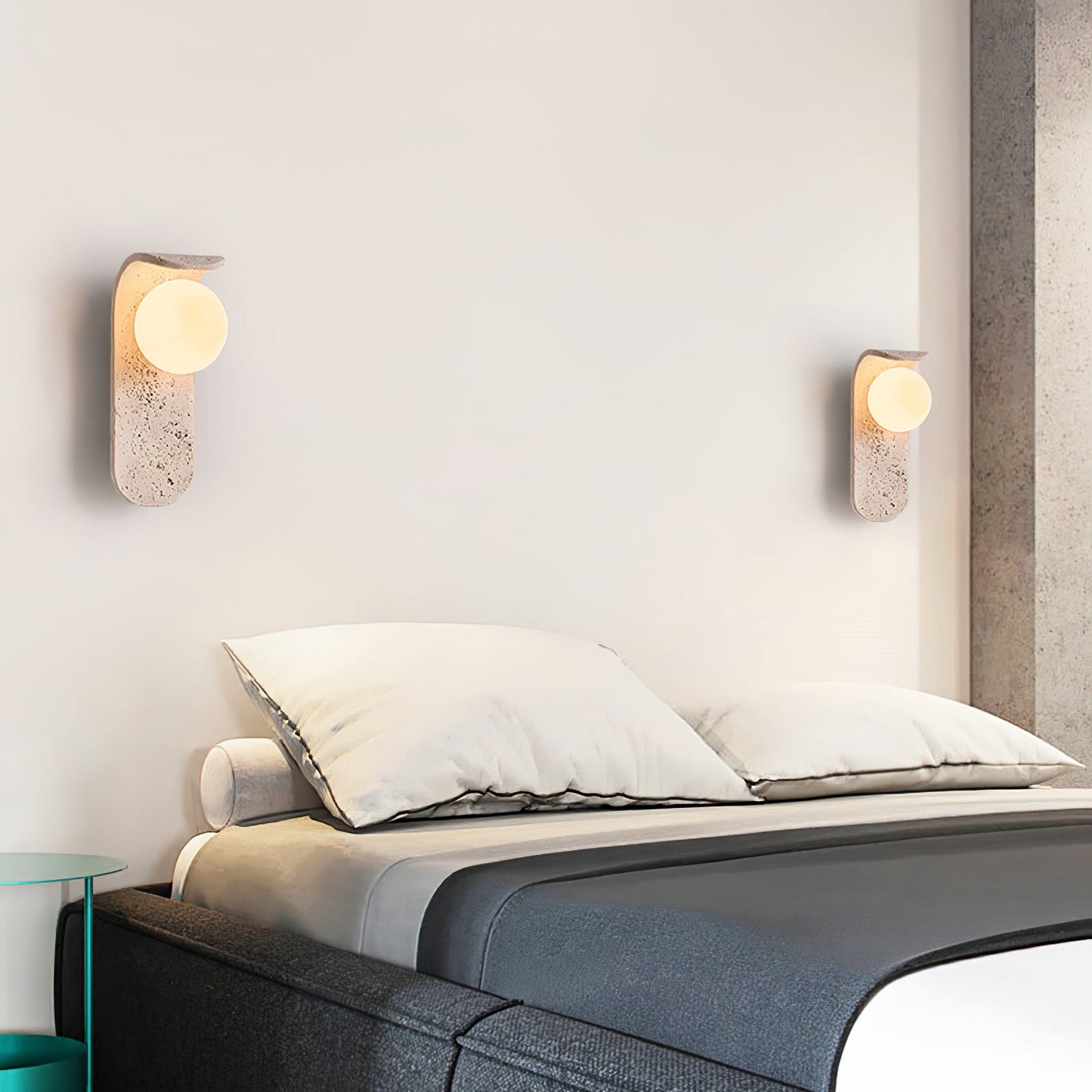 Solis Curve Wall Lamp ∅ 3.5″ x H 9.8″ / Dia 9cm x H 25cm / Yellow Travertine 1001 Wall lamp