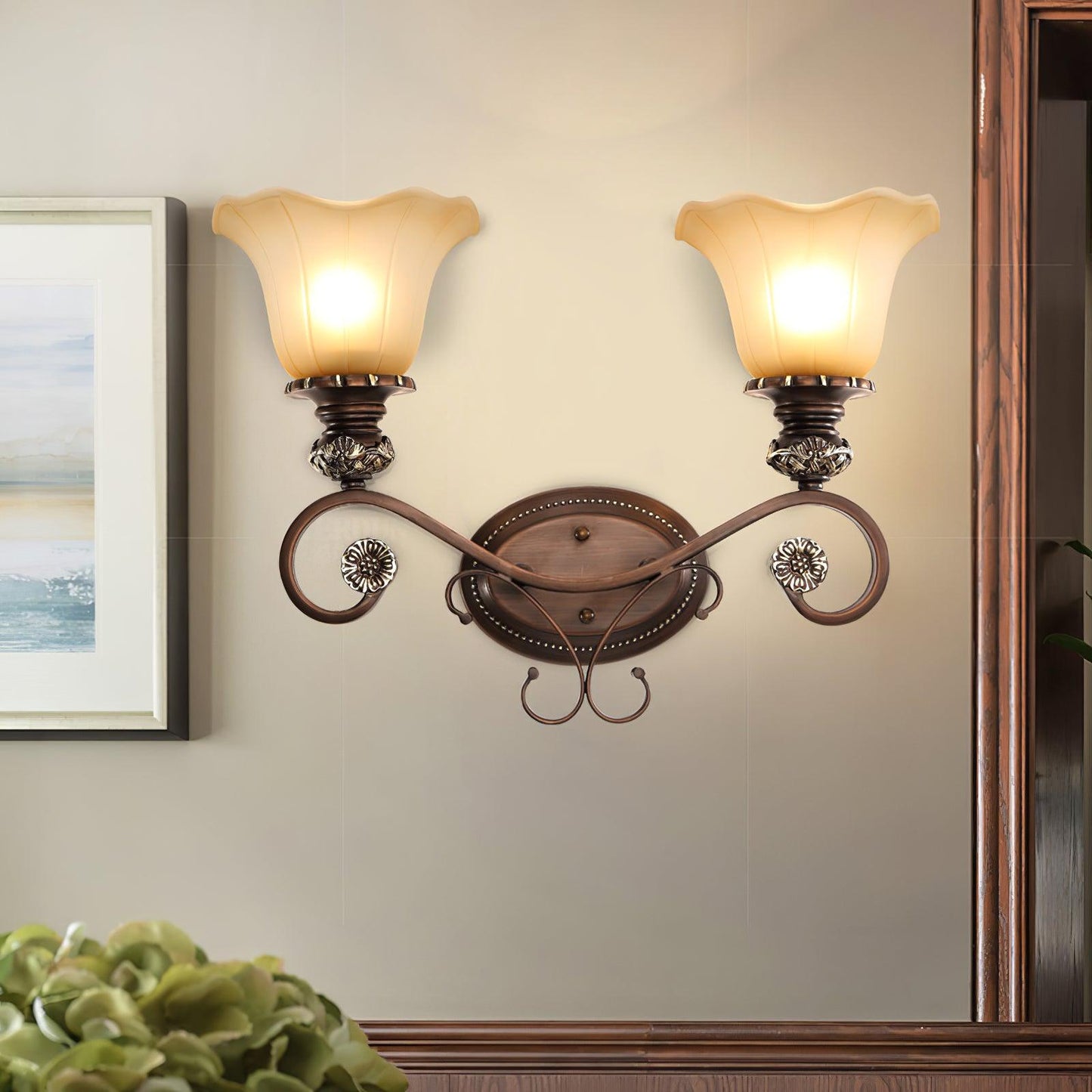 Sonoma Valley Wall Lamp ∅ 19.3″ x H 13″ / Dia 49cm x H 33cm / Brushed Copper Wall lamp