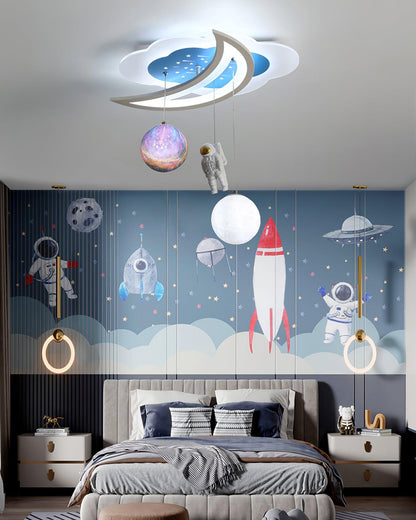 Space Astronaut Star Ceiling Lamp