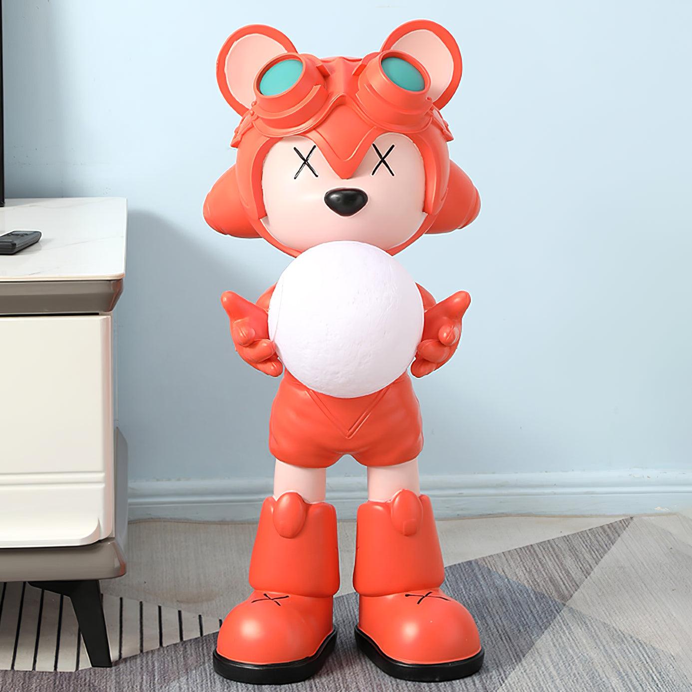 Space Bear Built-in Battery Floor Lamp ∅ 12.9″ x H 29.5″ / Dia 33cm x H 75cm / Orange / Touch Floor lamp